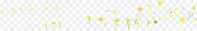 黄色手绘春季花朵