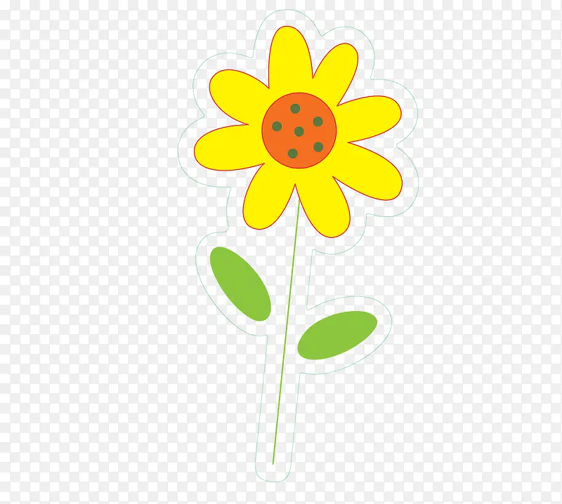 卡通黄色太阳花