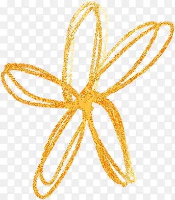 手绘黄色线条花朵插图