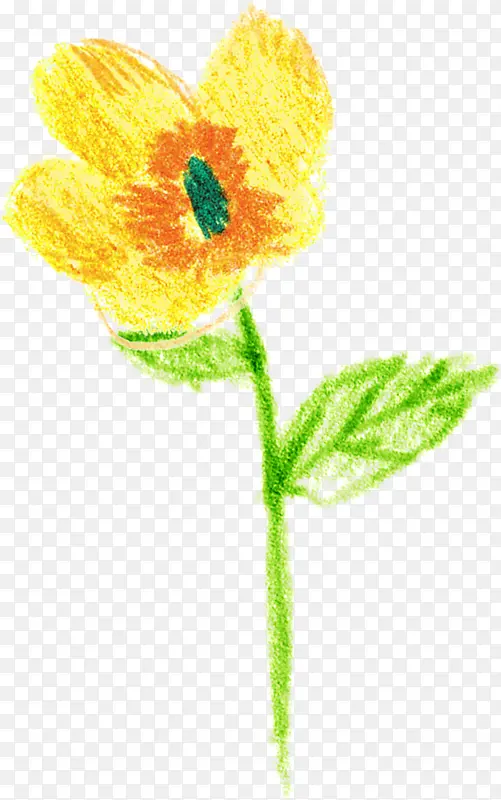 黄色卡通花朵植物涂鸦