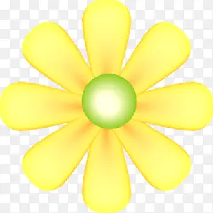 春天手绘环保黄色花朵