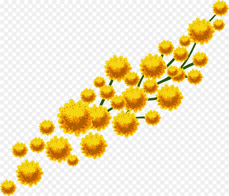 黄色卡通水彩花朵春天