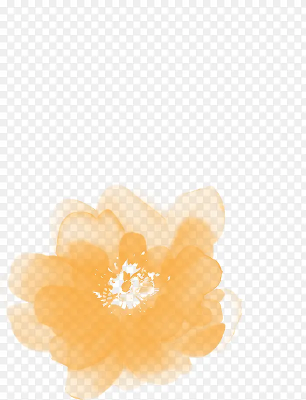 黄色淡雅花朵水彩