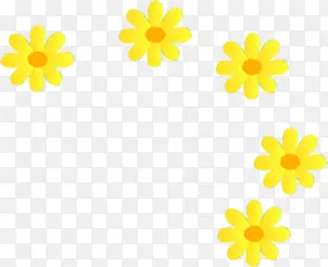 黄色小花朵儿童节素材