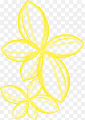 手绘黄色线条花朵装饰