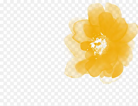 黄色手绘水彩花朵装饰