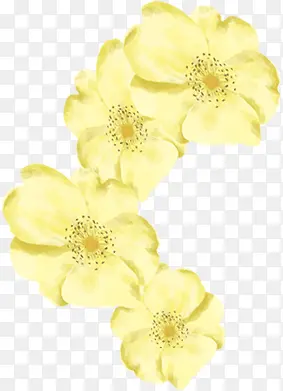 创意合成水彩黄色的花朵