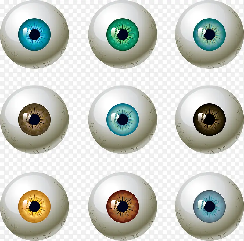 彩瞳眼球设计矢量图