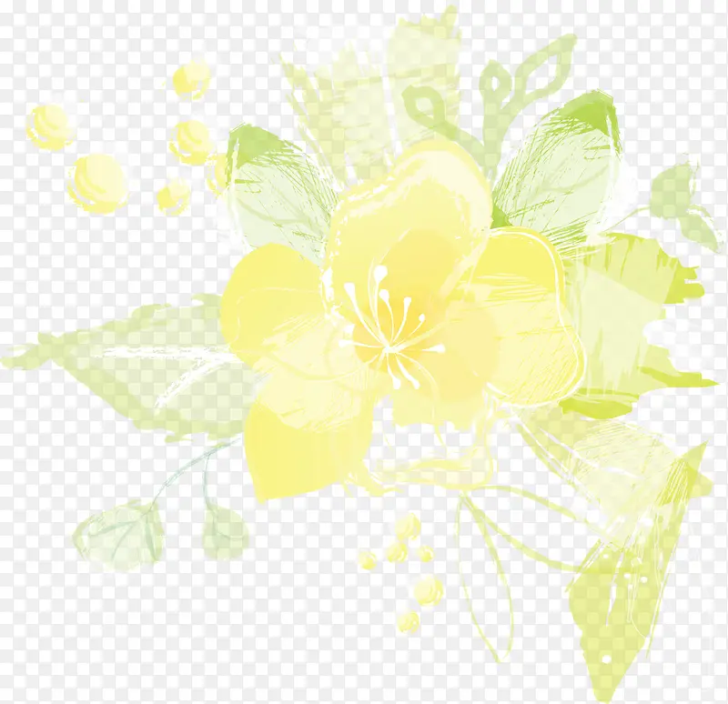手绘黄色花朵纹理