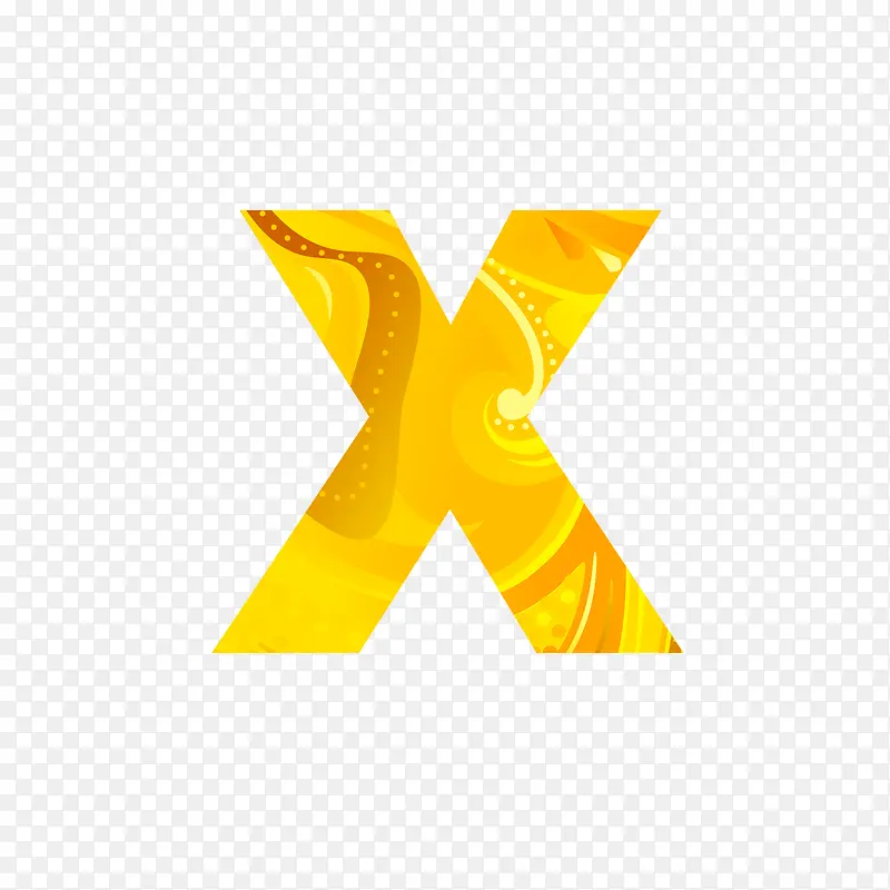 金黄色字母X