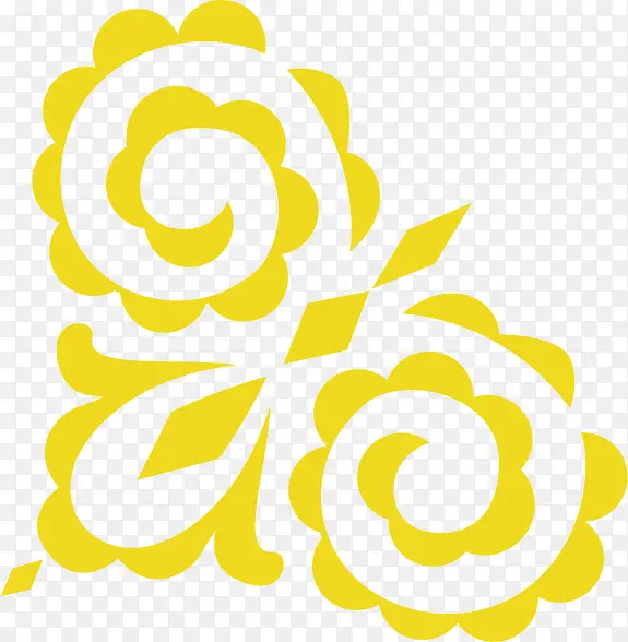 黄色花朵欧式设计