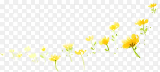 黄色卡通唯美花朵春天