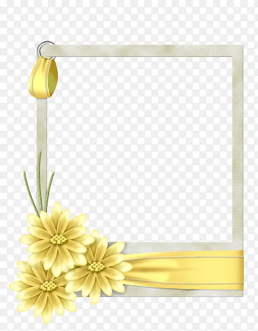 手绘黄色花朵相框