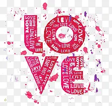 情人节活动海报字体love爱心