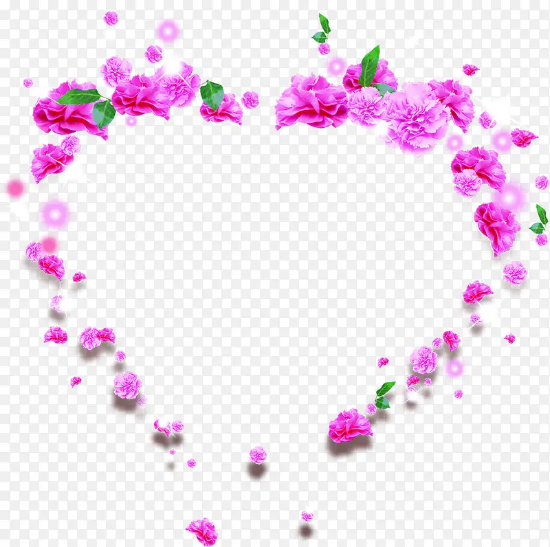 粉色花朵爱心七夕情人节