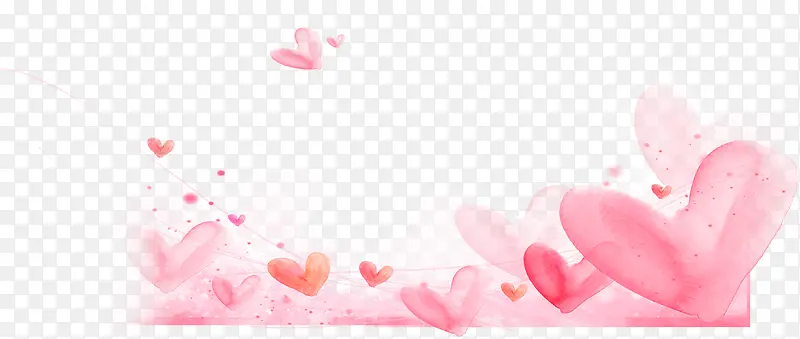 粉色手绘爱心装饰爱情