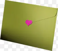 粉色爱心绿色信封