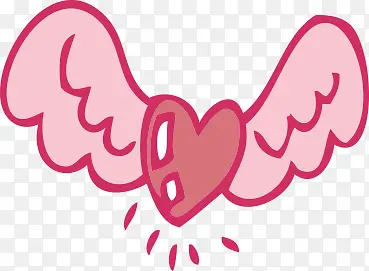 粉色爱心的翅膀光棍节
