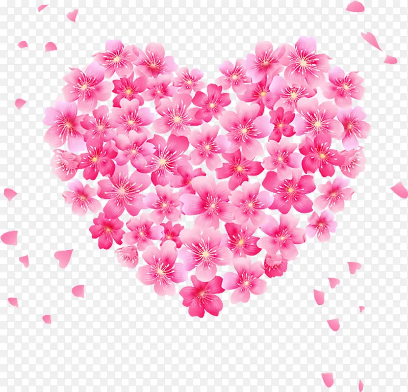 粉色甜蜜花朵造型爱心