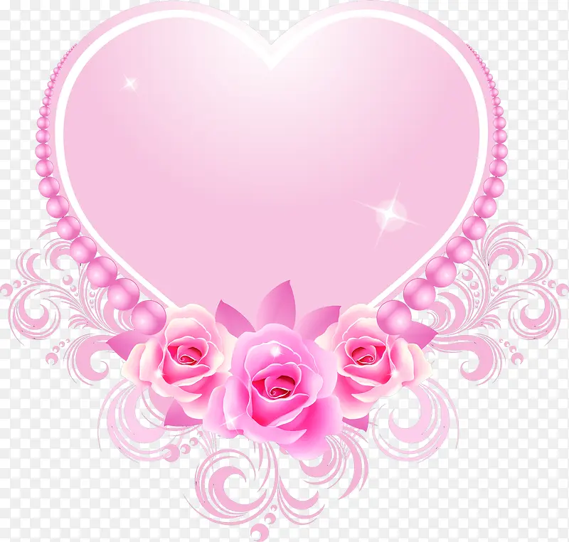 粉色爱心花朵花纹