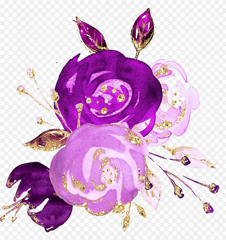 紫色花朵手绘简图