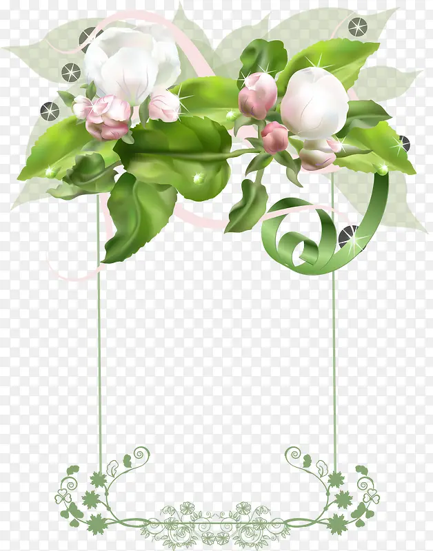 矢量手绘花朵边框