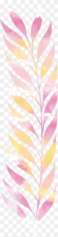 粉色水彩美丽草枝