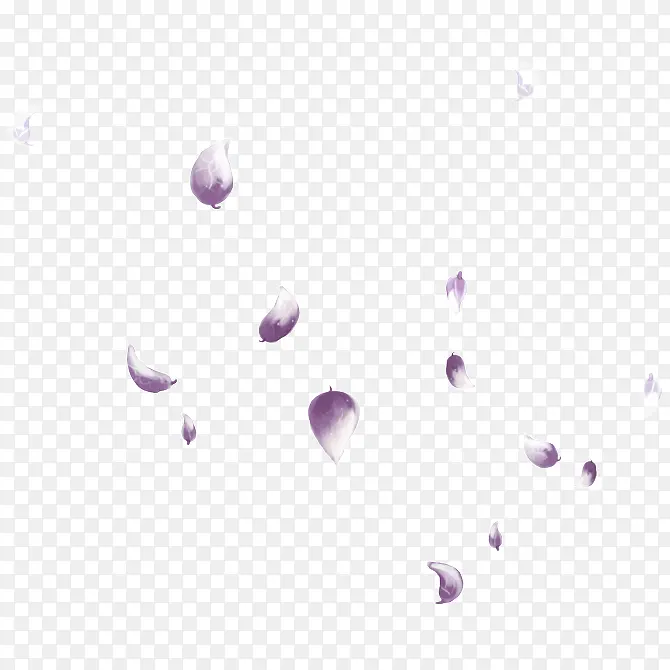 紫色手绘花瓣漂浮素材