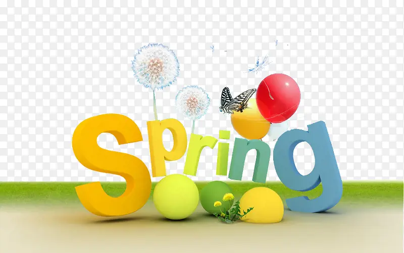 spring春天艺术字免费下载