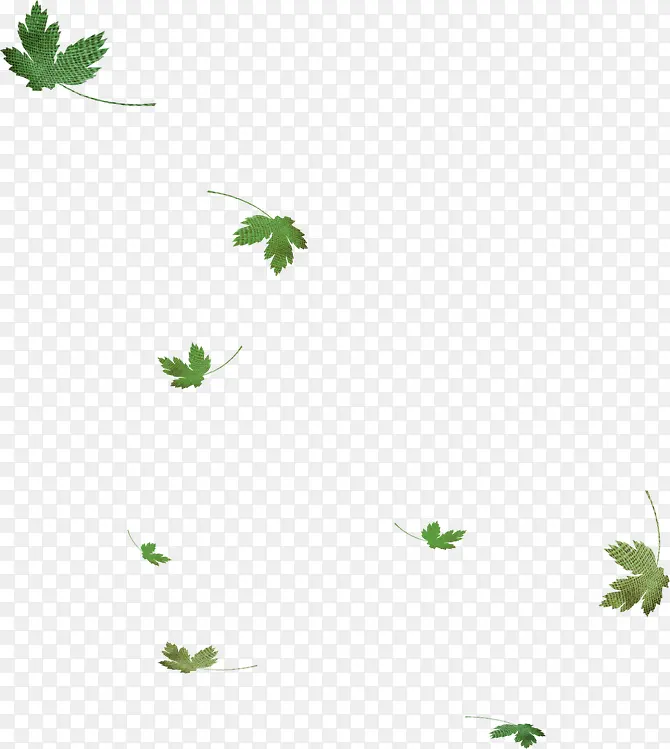 绿色落叶树叶漂浮素材
