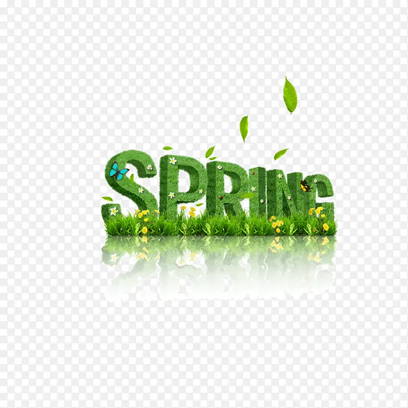 春天  spring  树叶字