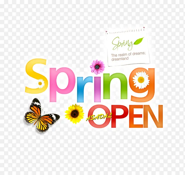 春天spring艺术字
