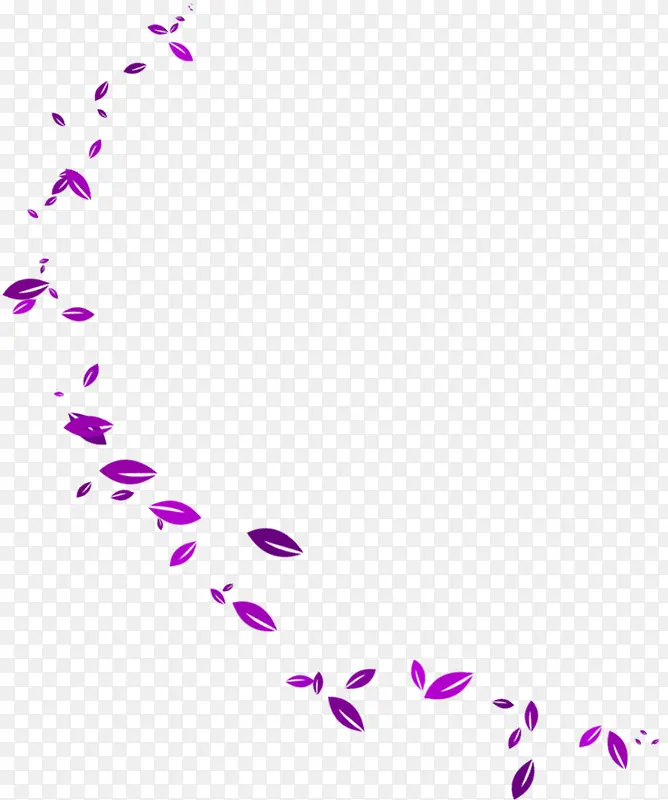 紫色简约树叶漂浮素材
