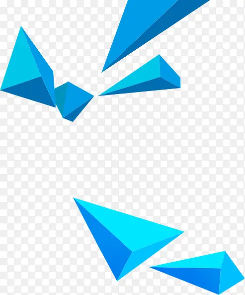 立体漂浮素材蓝色三角