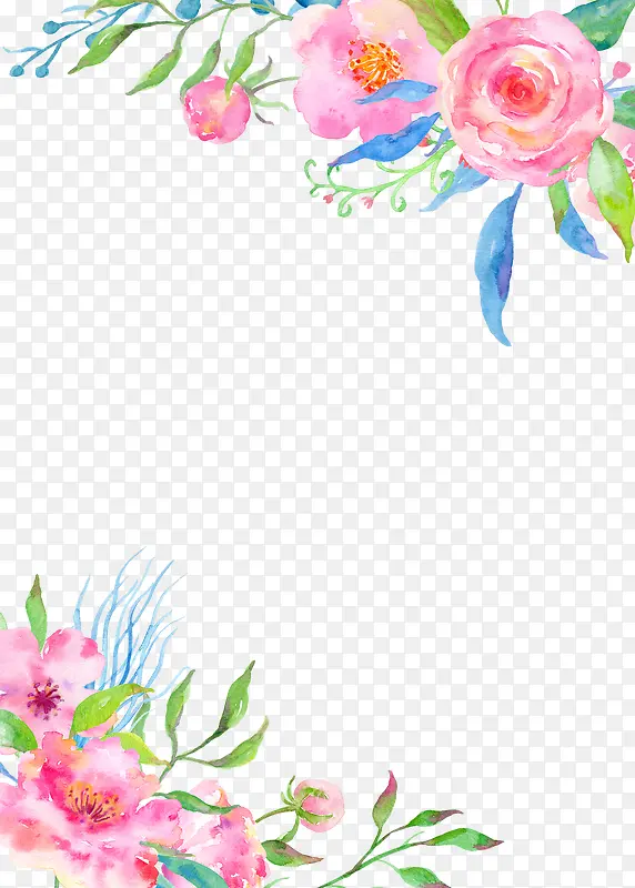 手绘花朵边框