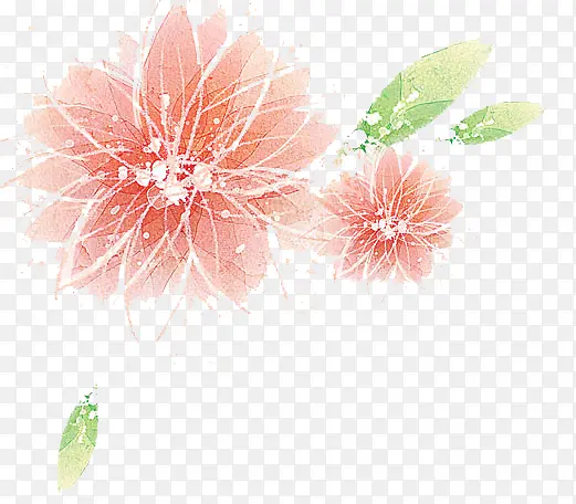 粉色水彩的花朵装饰