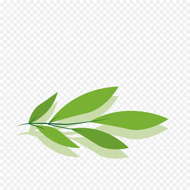 卡通绿叶装饰手绘文艺小清新
