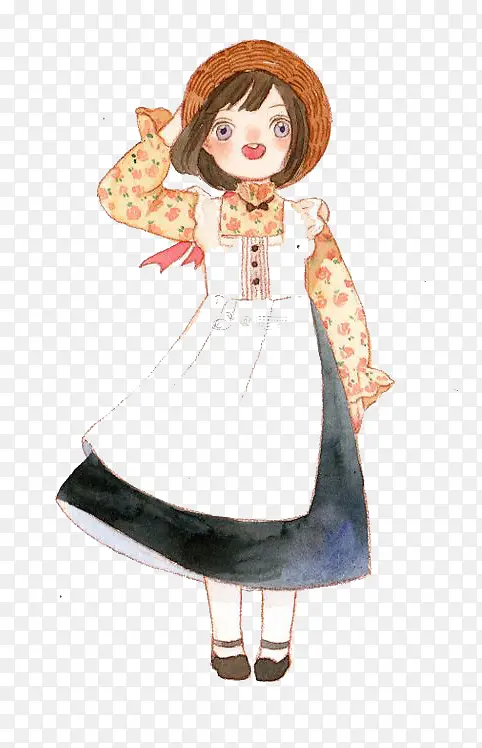 水彩女孩
