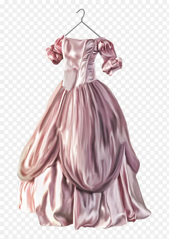 漂浮粉色手绘礼裙