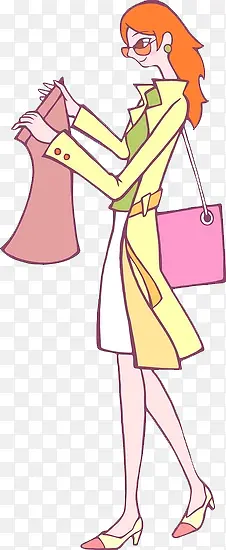 逛街买裙子的女士