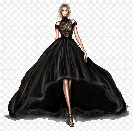 黑色礼服裙子