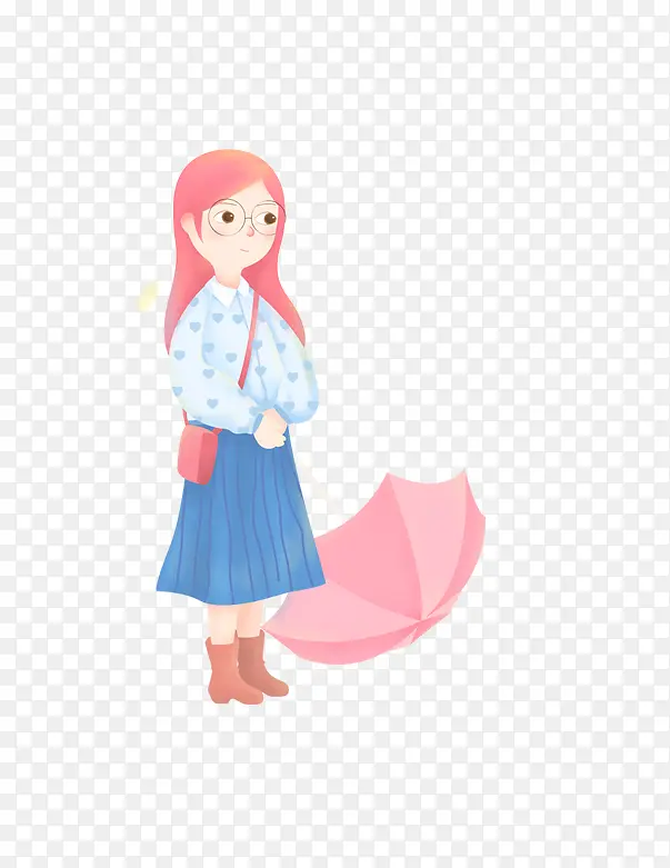 卡通手绘美丽少女插画免抠PNG图片素材下载_图片编号ymjxjjjr-免抠素材网
