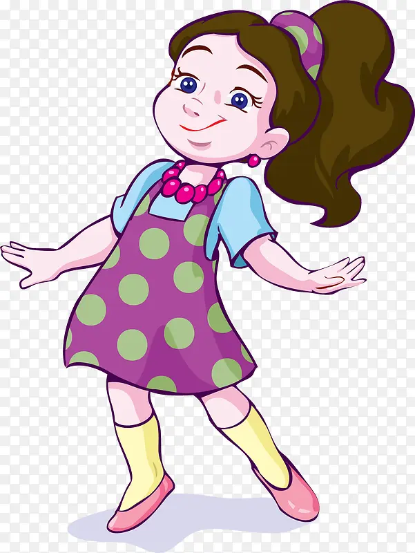卡通女孩设计矢量素材