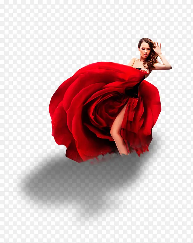 红裙美女装饰图案