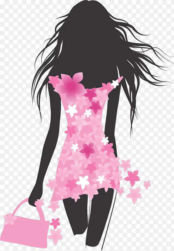 穿漂亮粉裙子的女孩
