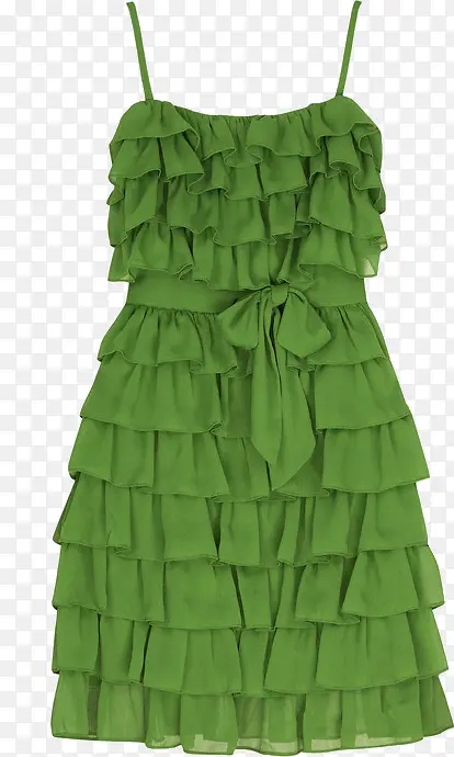 绿色百褶裙
