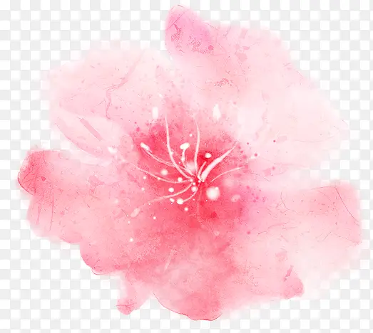 创意卡通粉红色的花朵水彩