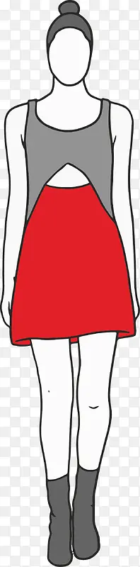 矢量剪影服装女模特