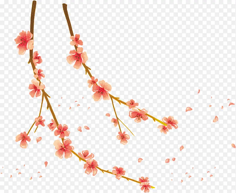 春天文艺粉红色花朵树枝