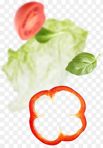 西红柿白菜叶蔬菜背景